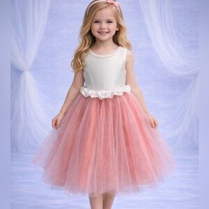 Girls pink party NWT dress size 4